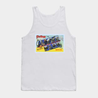 Greetings from Glacier National Park, Montana - Vintage Large Letter Postcard Tank Top